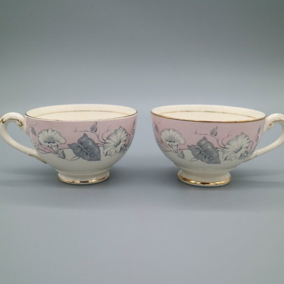 Myott Morning Glory Creamer & Sugar Bowl, 2 Tea Cups (Set of 4 pc) - Picture 6 of 7